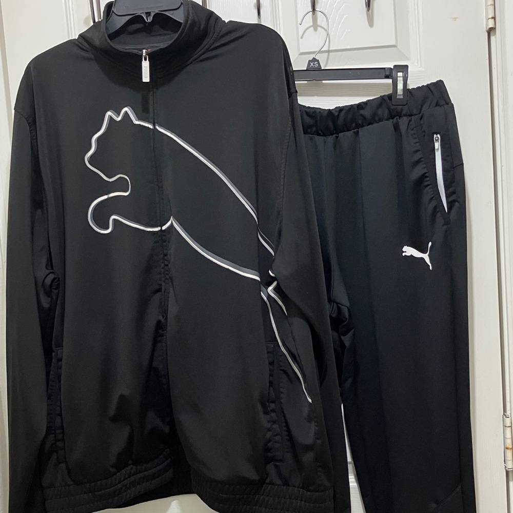 Puma Tracksuit Warmup Sweatsuit Jogging Exercise Jump Leisure Jacket Joggers EUC